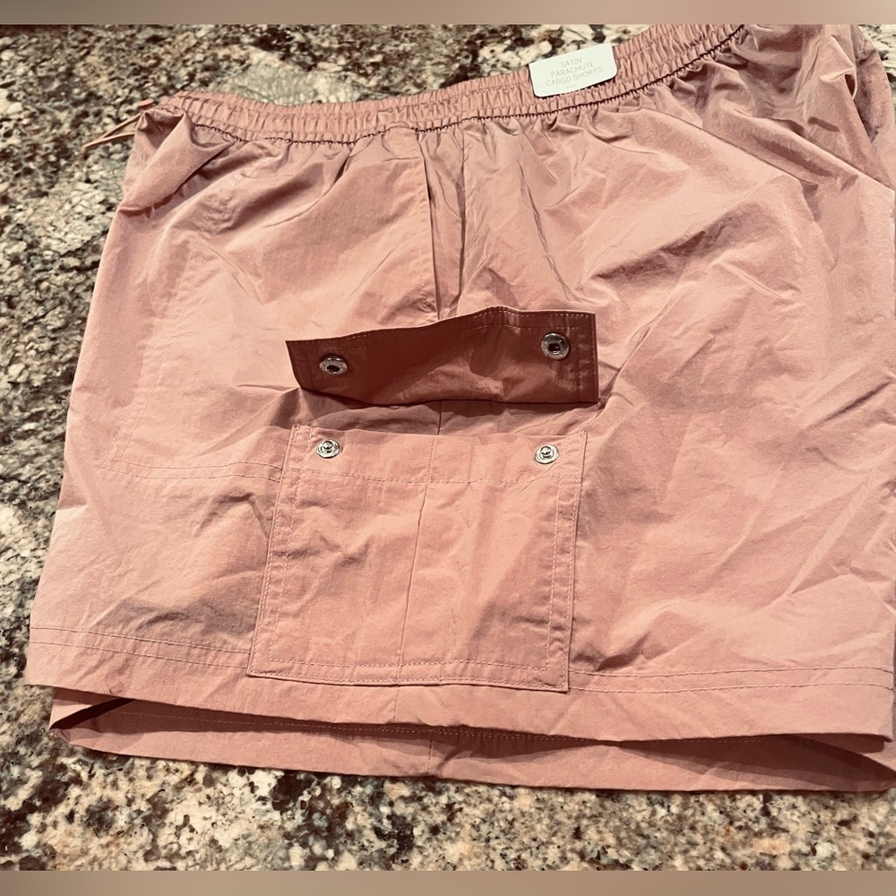 NWT PINK VS Satin Parachute Cargo Shorts - Picture 6 of 14